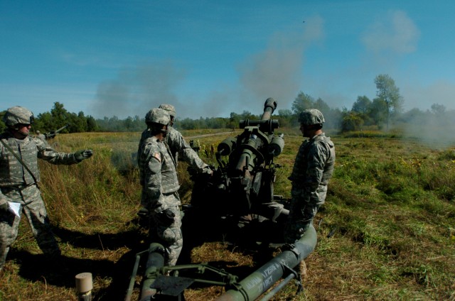 1st Battalion 258th Field Artillery Fires New Guns 