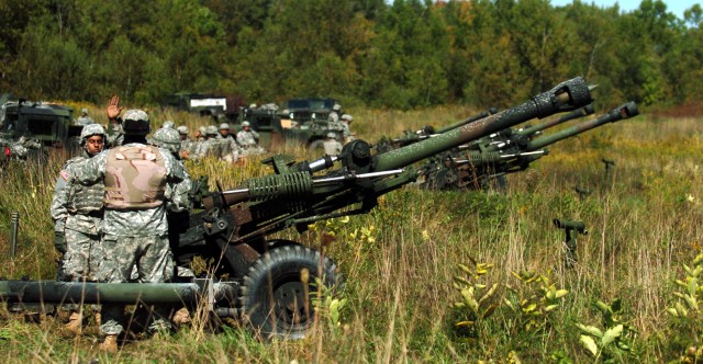 1st Battalion 258th Field Artillery Fires New Guns