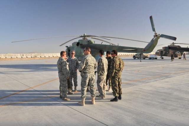 U.S. Airmen assist Afghan National Army maintenance team