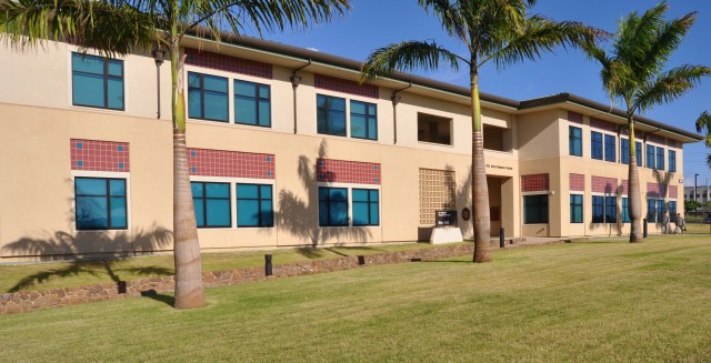FORT SHAFTER FLATS, Hawaii -- The U.S. Army Reserve's Theater Support Group and 9th Mission Support Command officially unveiled the U.S. Army Reserve Center in an opening ceremony here Oct. 17.  The energy-efficient facility is slated to...