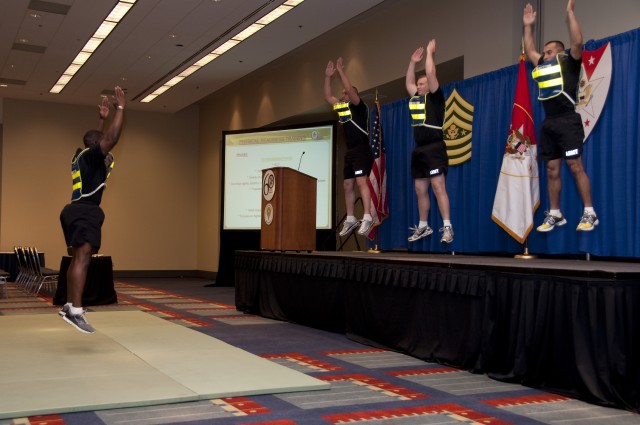 Drill sergeants demonstrate fitness