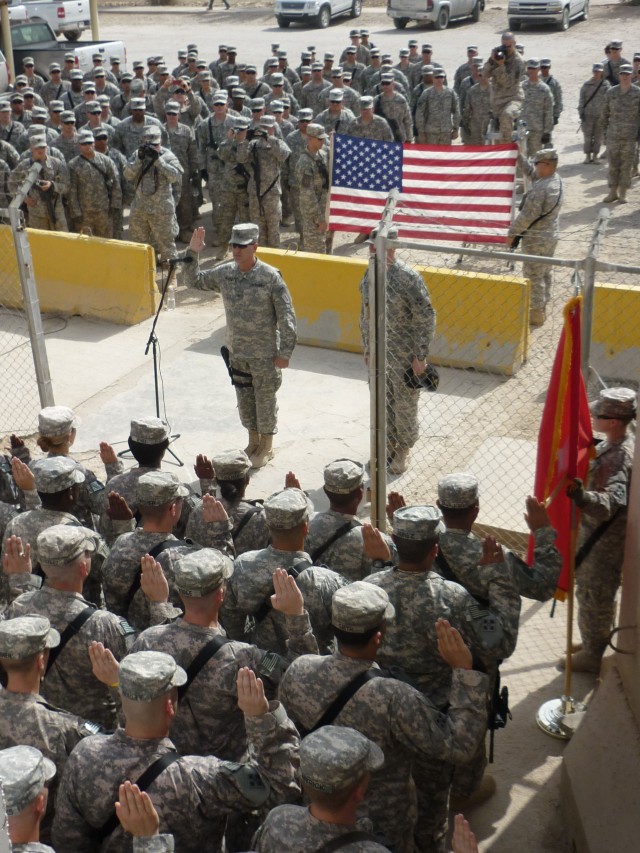 209 Soldiers re-up in mass ceremony