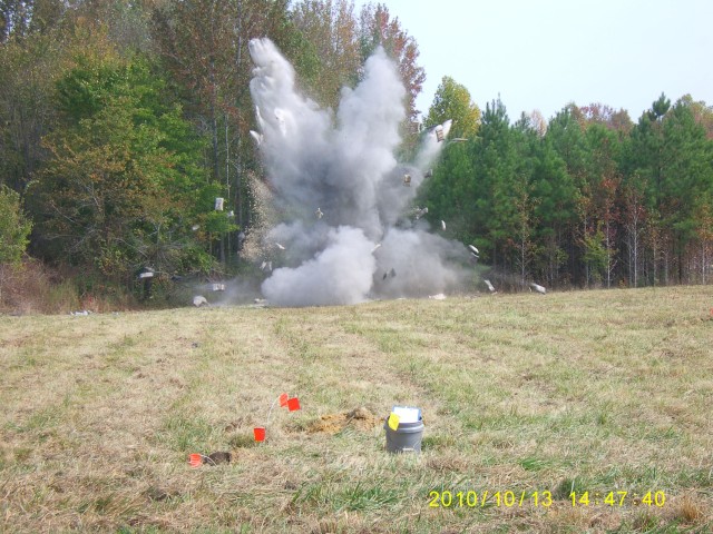 Two World War II mortar rounds are detonated