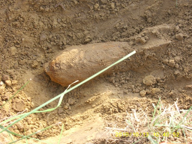 One of four 81-mm World War II mortar rounds found