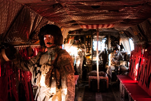 Black Hawk, Chinook teams fly over Baghdad