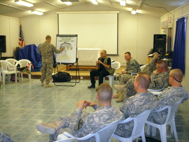 CONTINGENCY OPERATING SITE MAREZ, Iraq-Chaplains and their assistants assigned to the 4th Brigade Combat Team, 1st Calvary Division, take part in hands-on training during a Spiritual Fitness Initiative class Nov. 5. The newly developed program...