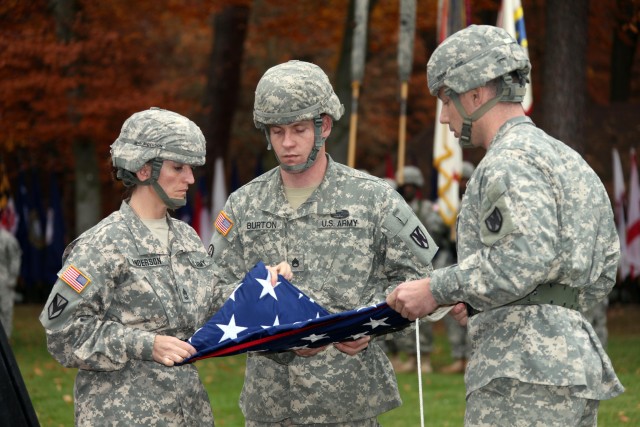 Sgt. Major of the Army speaks at 21st TSC wreath laying, retreat ceremony