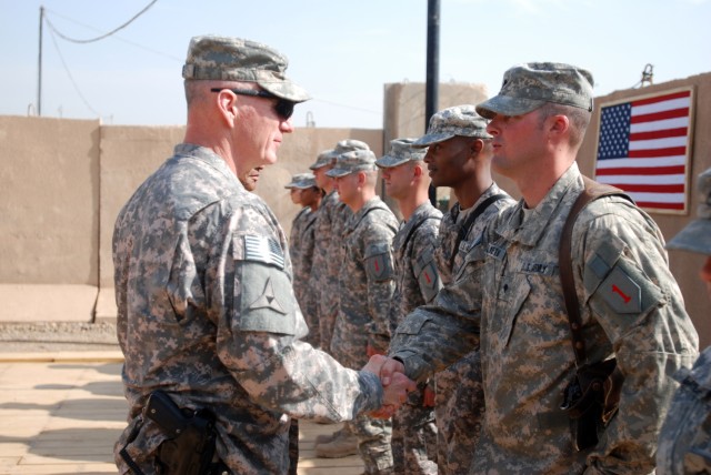 US Forces-Iraq leaders address troops on Camp Taji