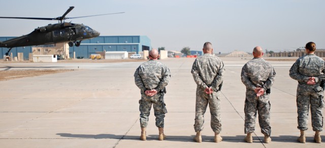US Forces-Iraq leaders address troops on Camp Taji