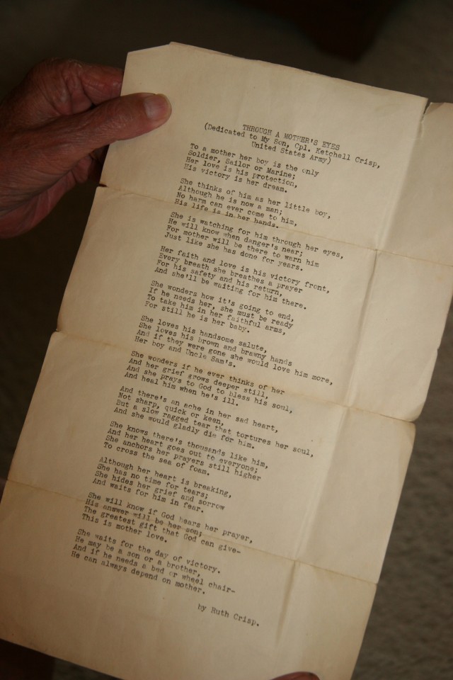 Poem honors veteran&#039;s service