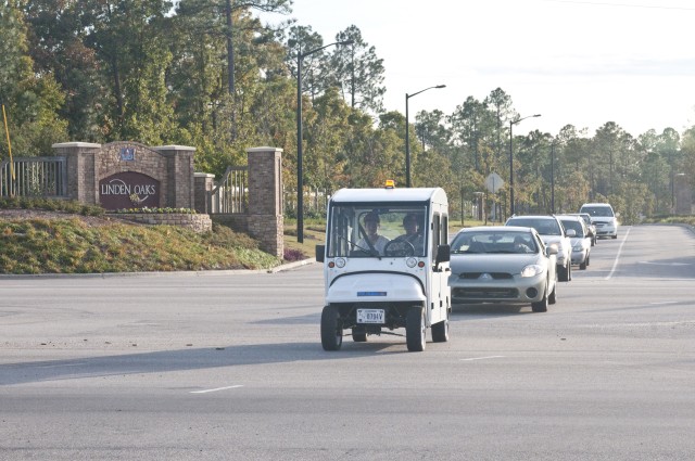 Electric cart keeps a Fort Bragg neighborhood safe
