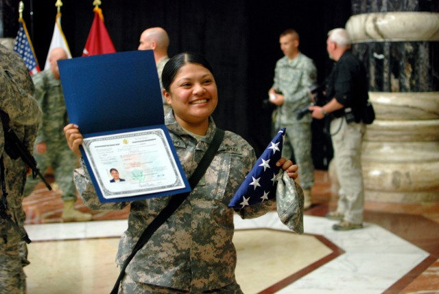 Deployed troops become citizens in Veterans Day ceremony