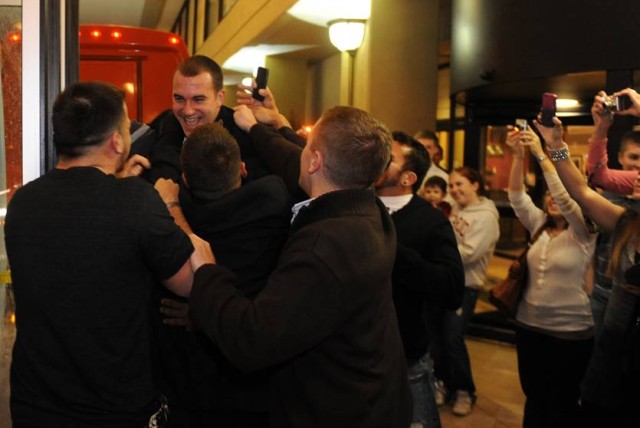 Handshakes with Staff Sgt. Giunta