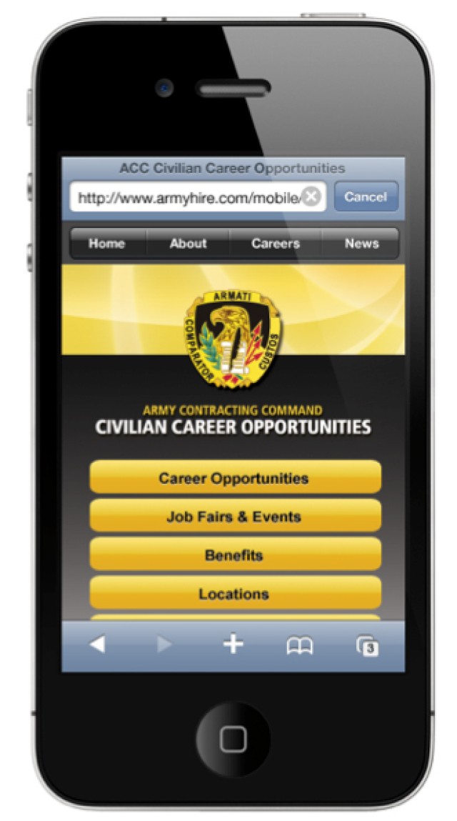WWW.ARMYHIRE.COM goes mobile