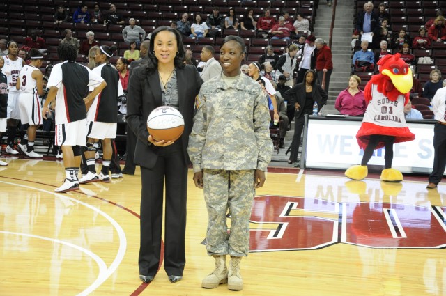 Gamecock basketball salutes military