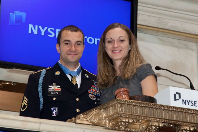Staff Sgt. Giunta at NYSE (2 of 3)