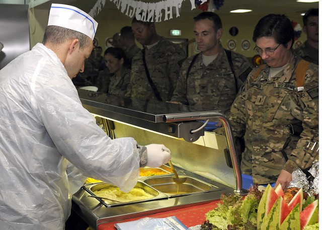 Thanksgiving dinner on Kandahar Airfield, Afghanistan