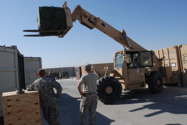 Big Red One headquarters packing bags