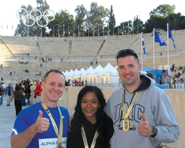 Stuttgart Law Center Soldiers run Athens marathon