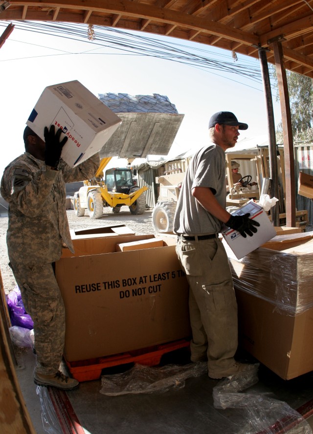 Sorting mail in Afghanistan