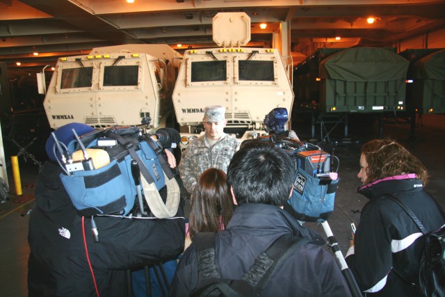 403rd AFSB Commander answers media questions