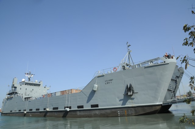 Army&#039;s Logistical Support Vessel-1 &#039;First and Finest&#039; sets sail for Army-Navy game and Penn&#039;s Landing, Philadelphia