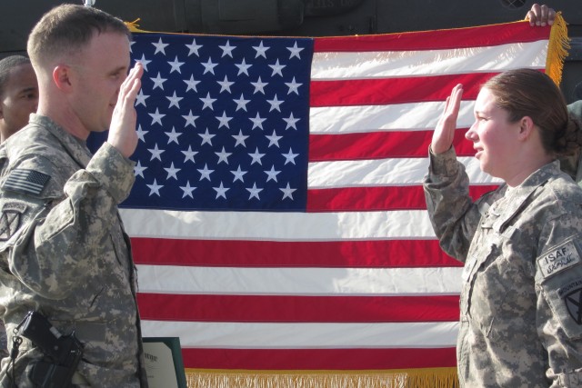 Reciting the Oath of Enlistment