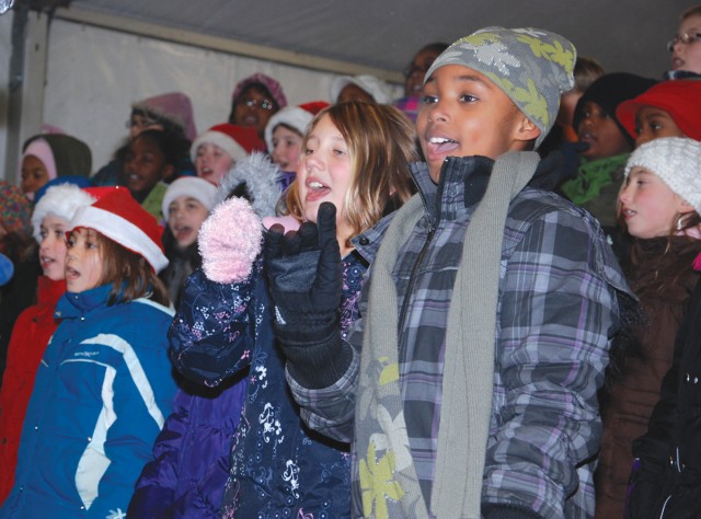 Holiday fun, community-style: USAG Stuttgart&#039;s Winterfest rings in season with music, food, rides and Santa