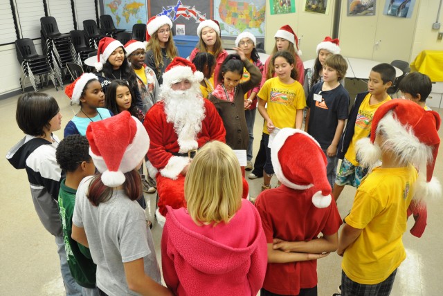 Santa visits Wheeler Elementary School