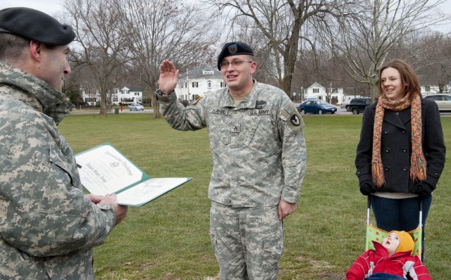 Natick Soldier re-enlists on historic spot