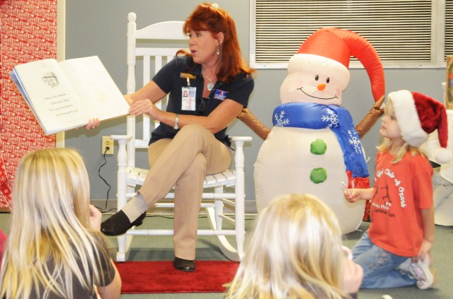 Children enjoy milk, cookies with Santa