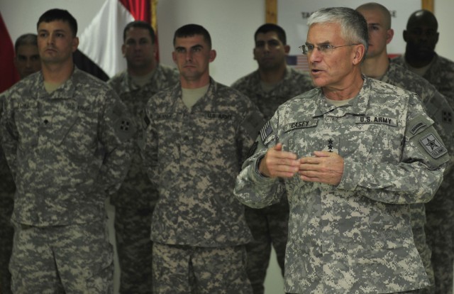Speaking to Soldiers.