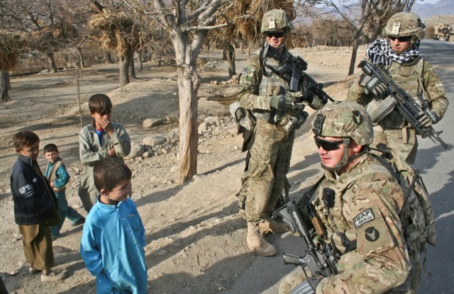 Talking with Afghan kids