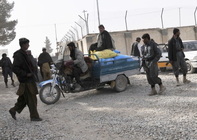 Local farmers receive wheat seed and fertilizer at Spin Boldak District Center