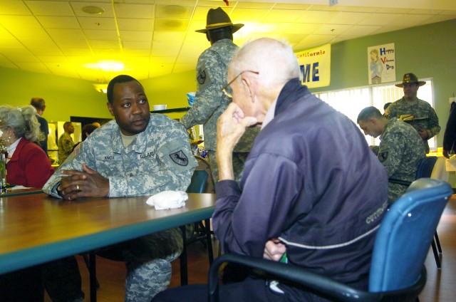 Soldiers march through Barstow to Veterans Home