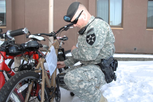 Military police begin Area I bicycle roundup