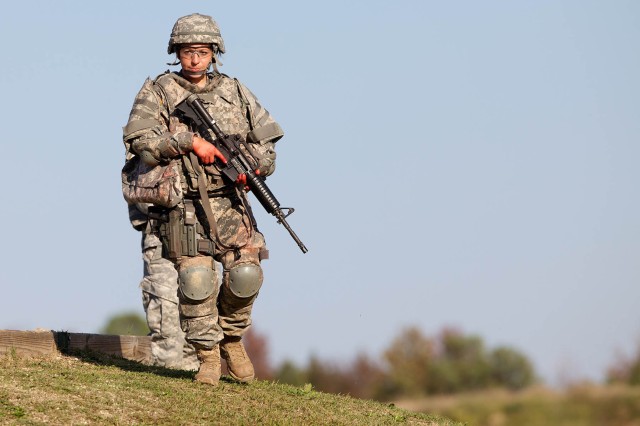 Sgt. Sherri Gallagher walks off range