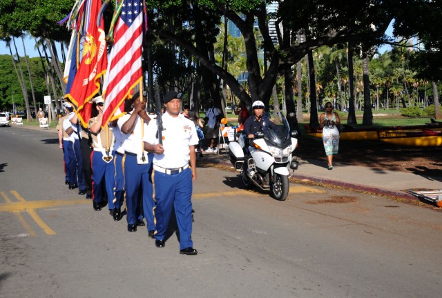 25th CAB Soldiers participate in color guard during Dr. Martin Luther King Jr. Day parade