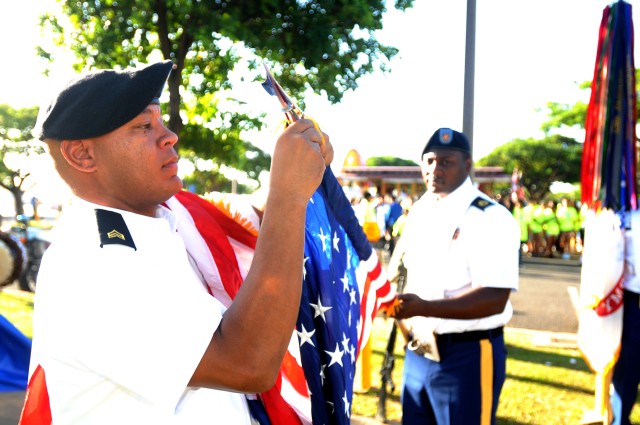 25th CAB Soldiers participate in color guard during Dr. Martin Luther King Jr. Day parade