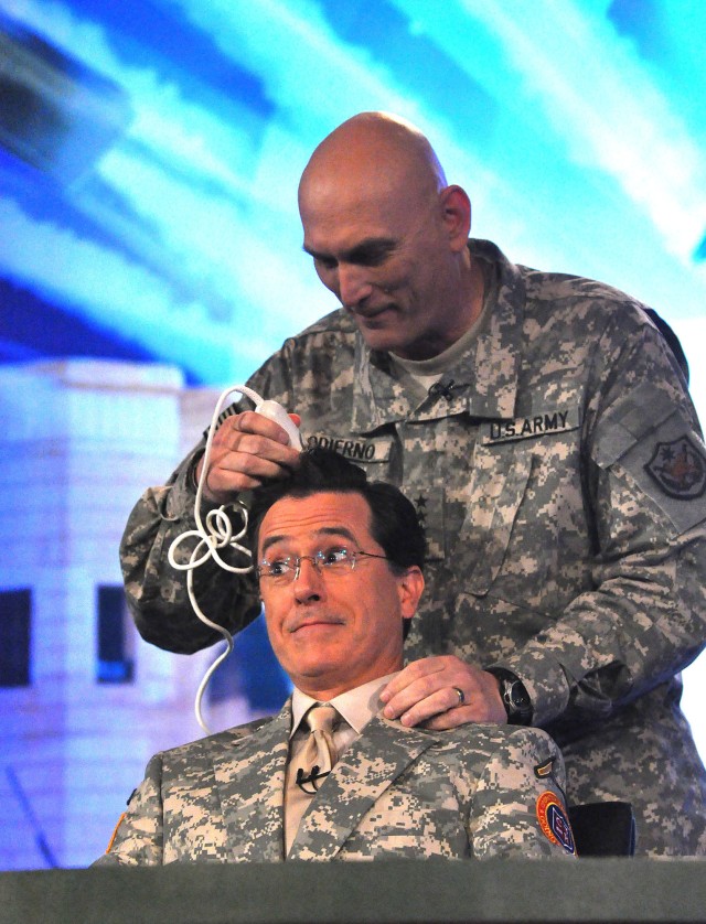 Salute to servicemembers, Comedian Stephen Colbert inspires troops at home and abroad