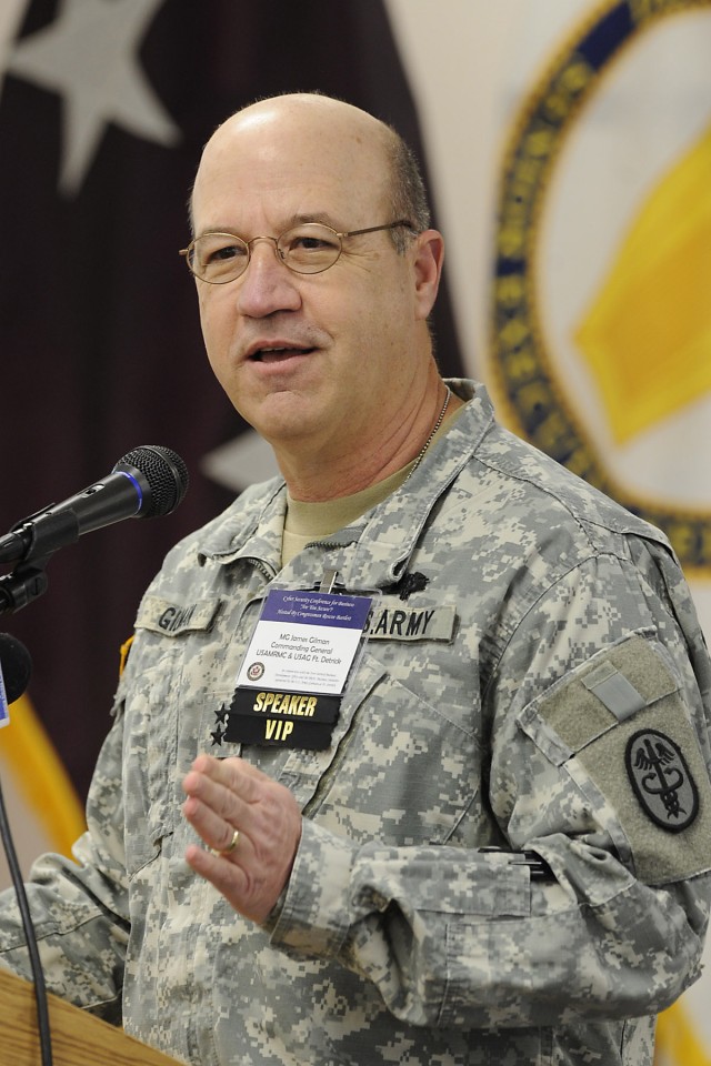 Maj. Gen. James K. Gilman speaks at Cyber-Security Conference for Business 