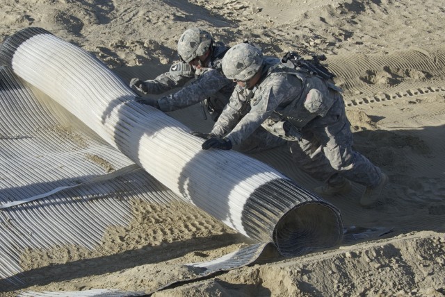Rolling up giant mat