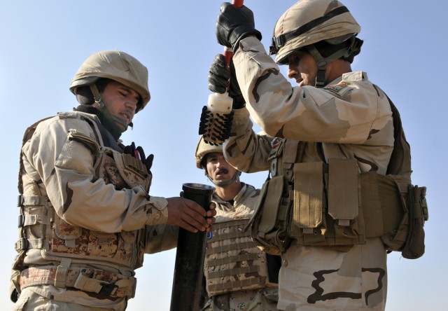 Mortar crew scrubs tube