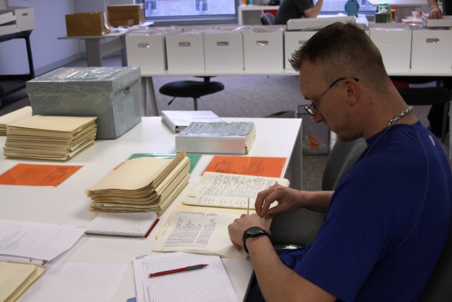 Veteran archiving at a Veterans Curation Project lab