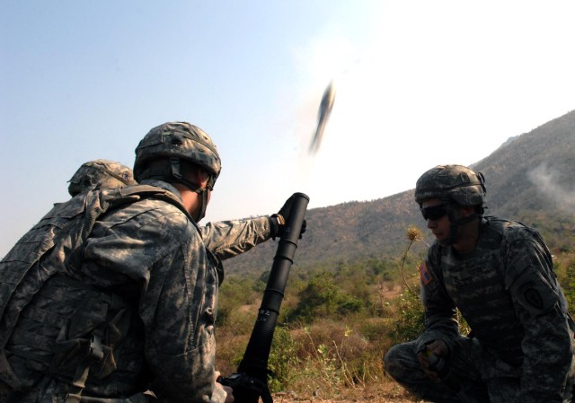 Mortar firing at Cobra Gold