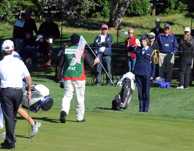 Service members tend pin at AT&amp;T Pebble Beach National Pro-Am