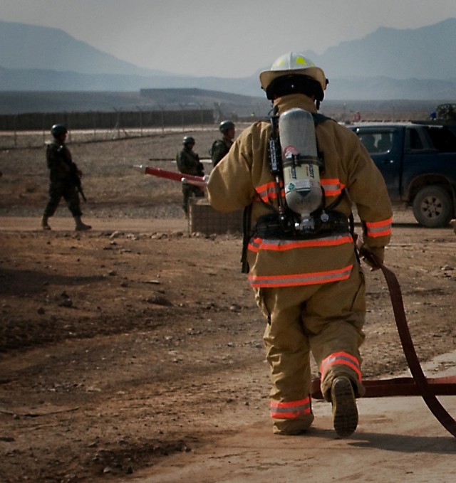 U.S. firefighters bring fight to Afghanistan