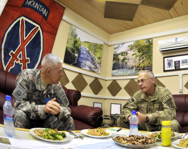 Maj. Gen. James L. Huggins visits Kandahar, Air Field