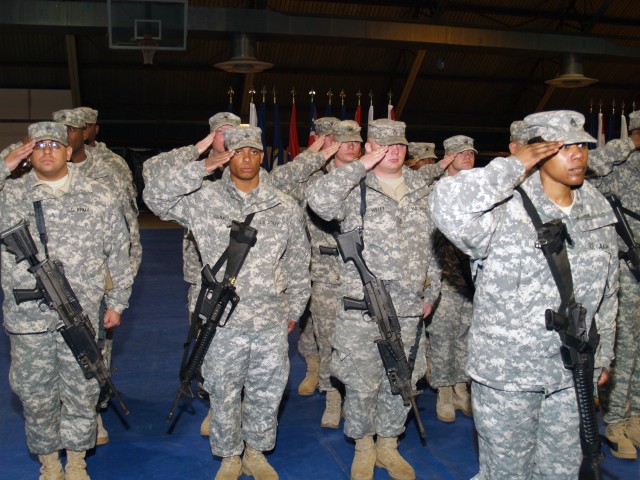 Soldiers salute