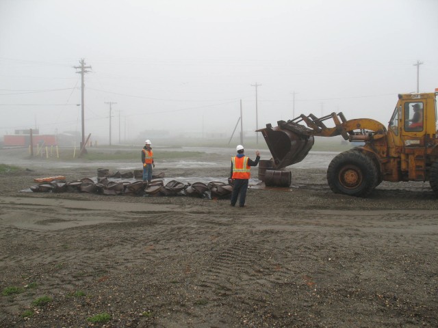 Drum cleaning and crushing in Kaktovik